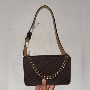 MICHAEL Michael Kors Brown Belt Bag with Gold Chain